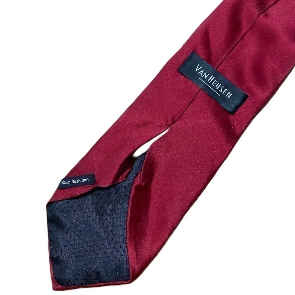 Van Heusen 100% Silk Neck Tie Red Burgundy Men’s